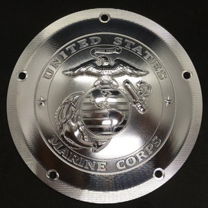 USMC 3D CNC Gefräste Custom Harley & Sportster Primär Derby Covers Big Twins