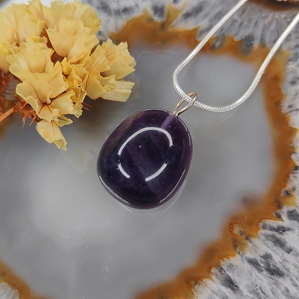 Natural Purple Fluorite Pendant