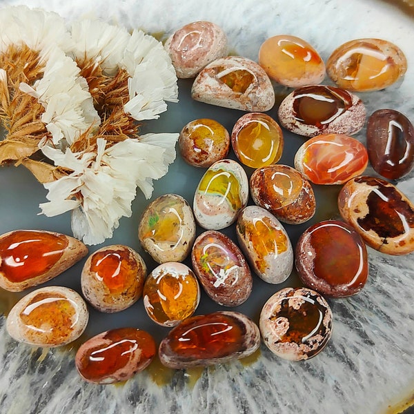 Cabochon opale di fuoco messicano naturale - Mini
