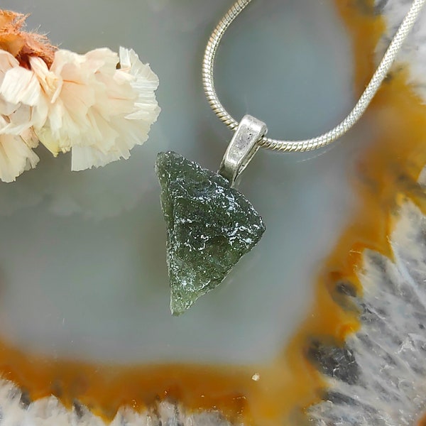 NATURAL Moldavite Pendant CERTIFIED