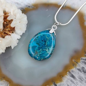 Natural Chrysocolla Pendant Silver 925