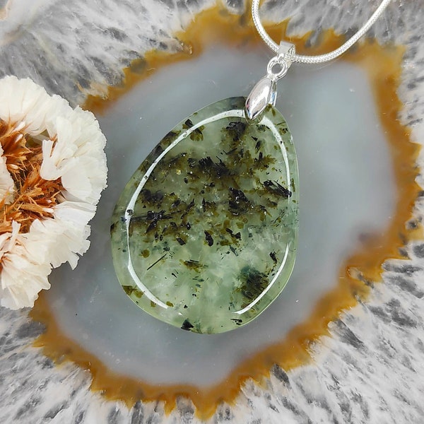 Natural Prehnite Pendant