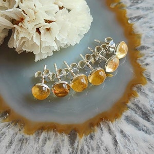 Natural Citrine Earrings Silver 925