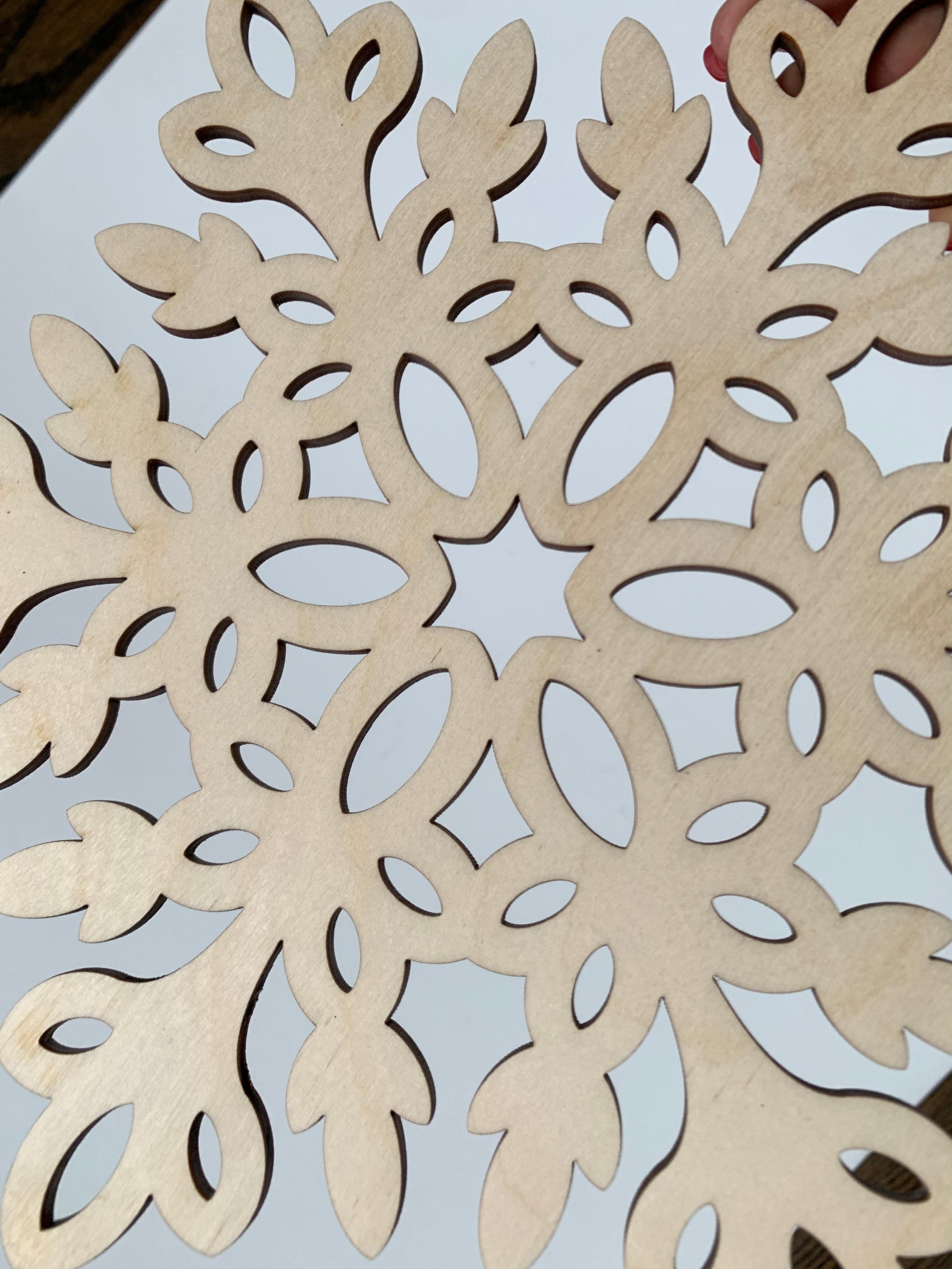 Wood snowflake Laser cut snowflake Snowflake Ornament Etsy
