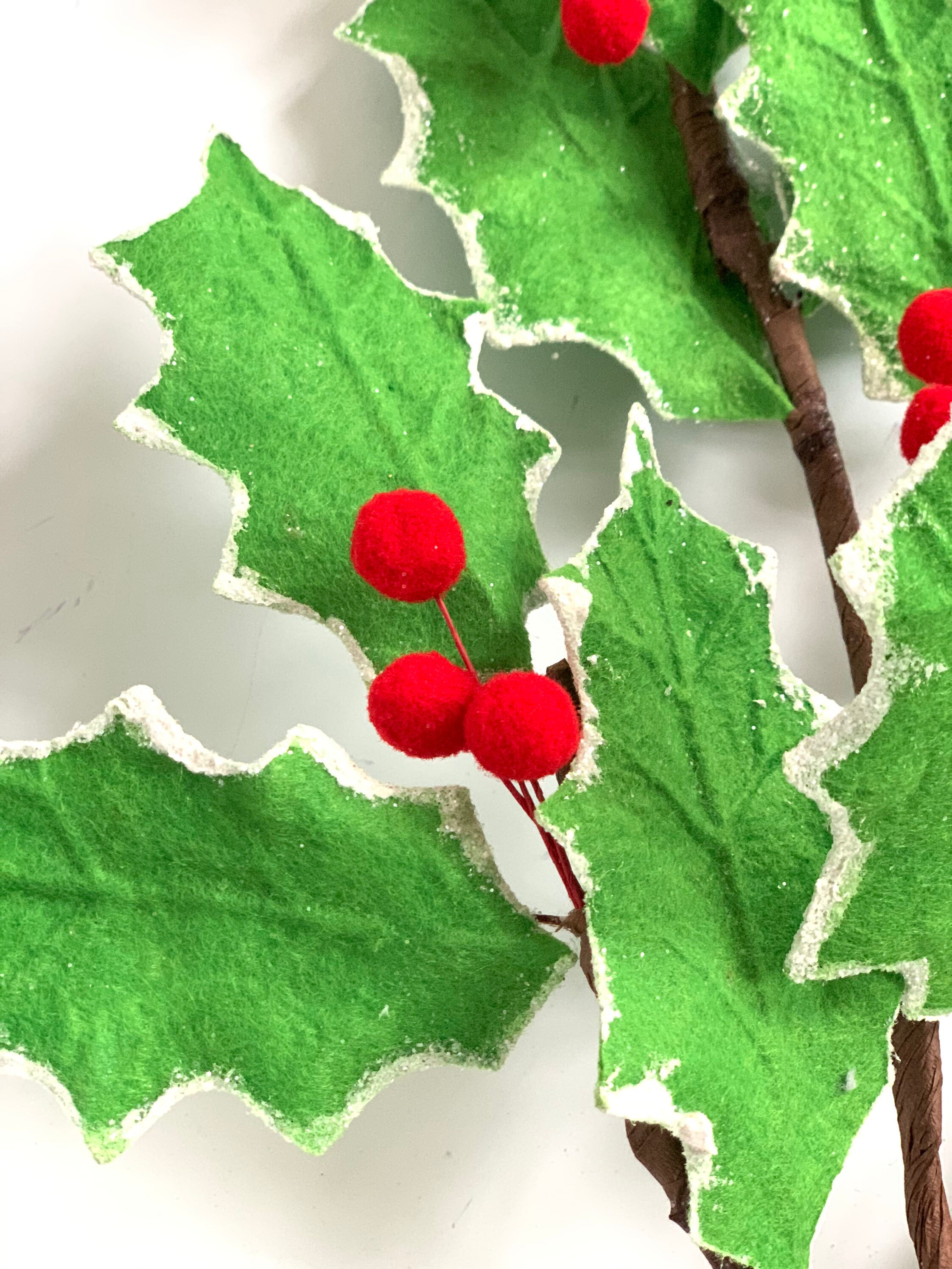 Holly Berry Felt Pick Christmas Pick Wreath Embellishment Etsy