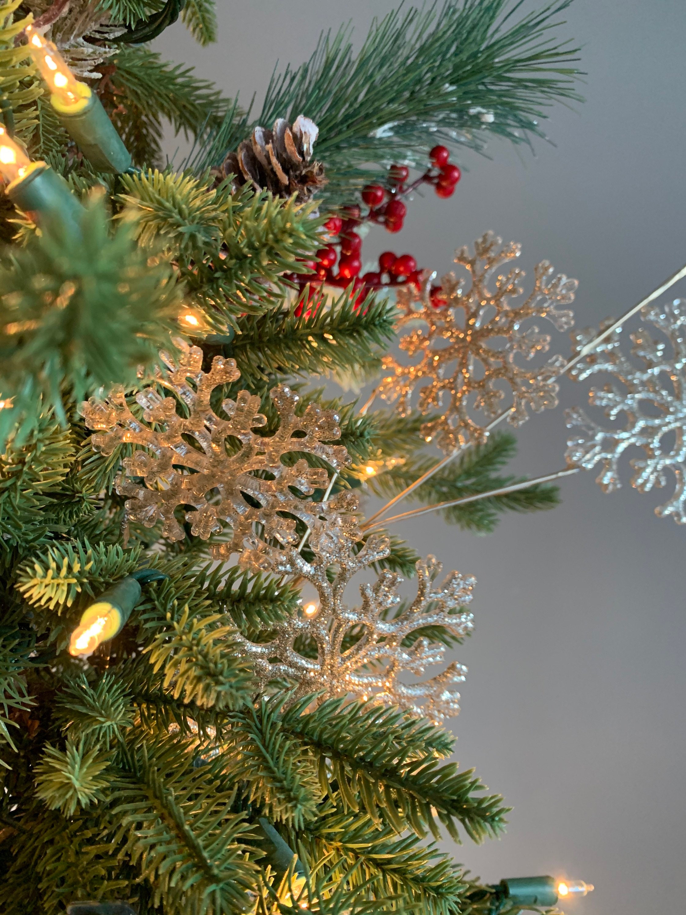 Snowflake pick Christmas Tree Pick Champagne Christmas RAZ Etsy