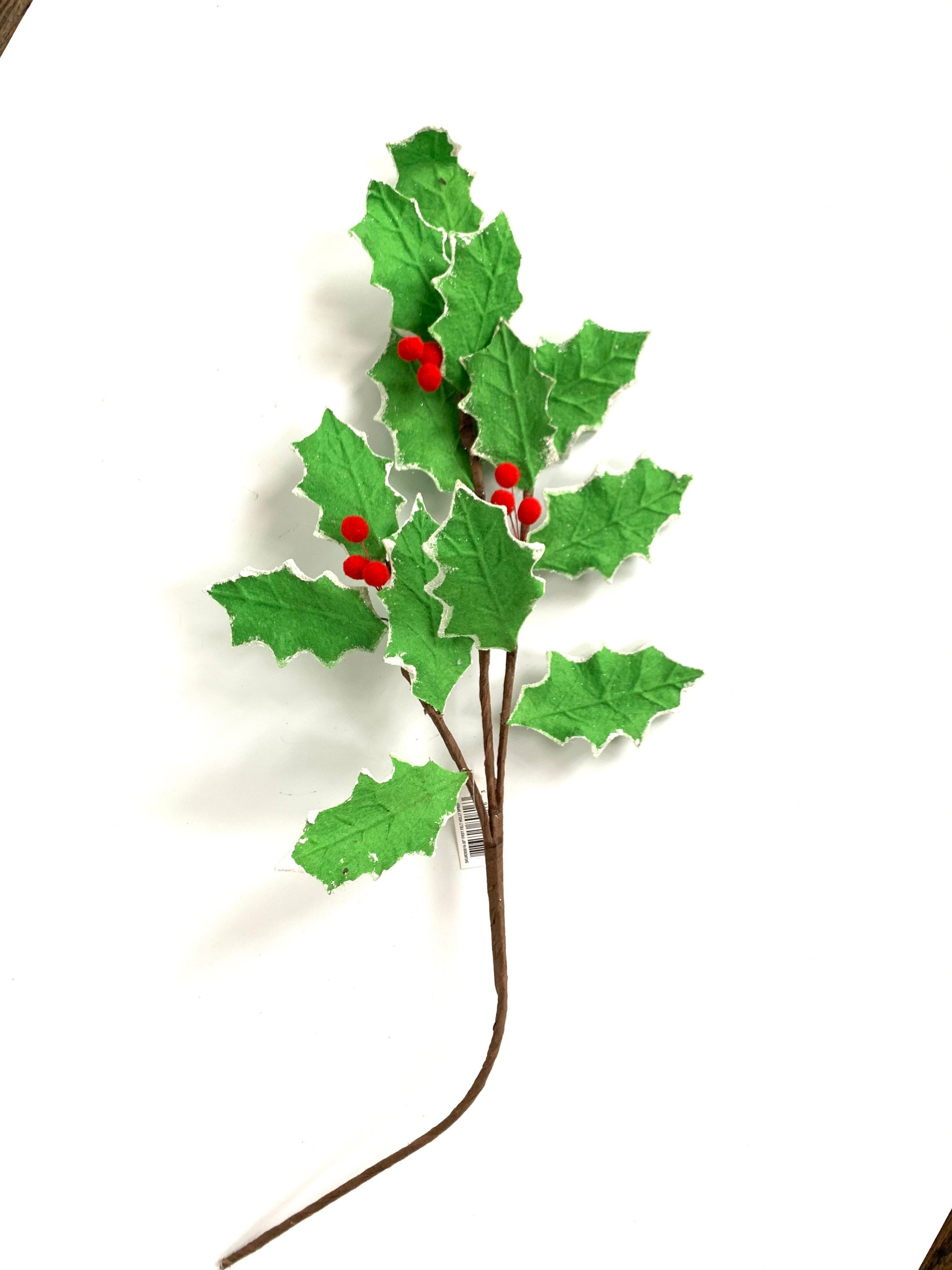 Holly Berry Felt Pick Christmas Pick Wreath Embellishment Etsy