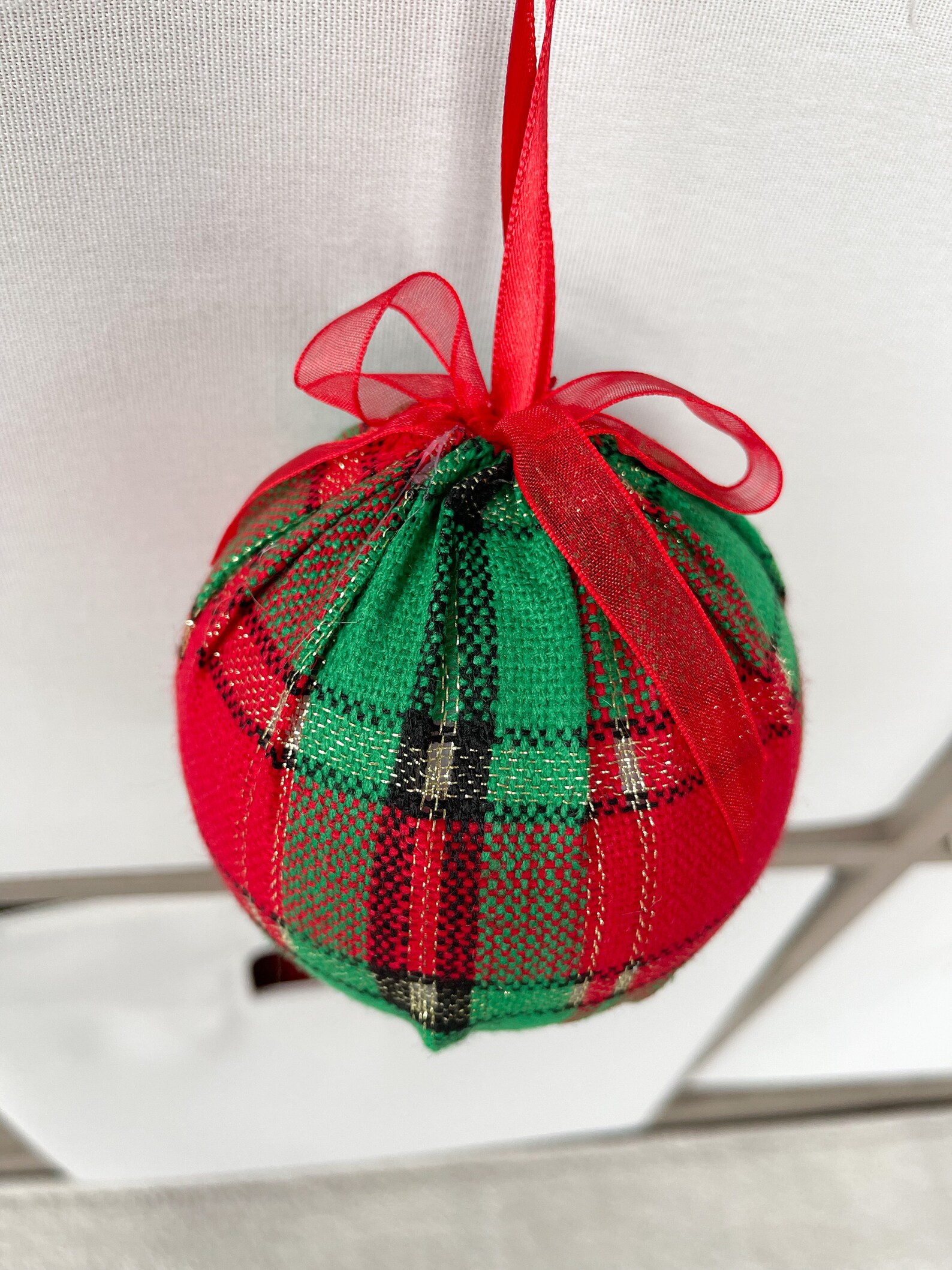 2x Red and Green Plaid Christmas Ornament Christmas Decor Etsy