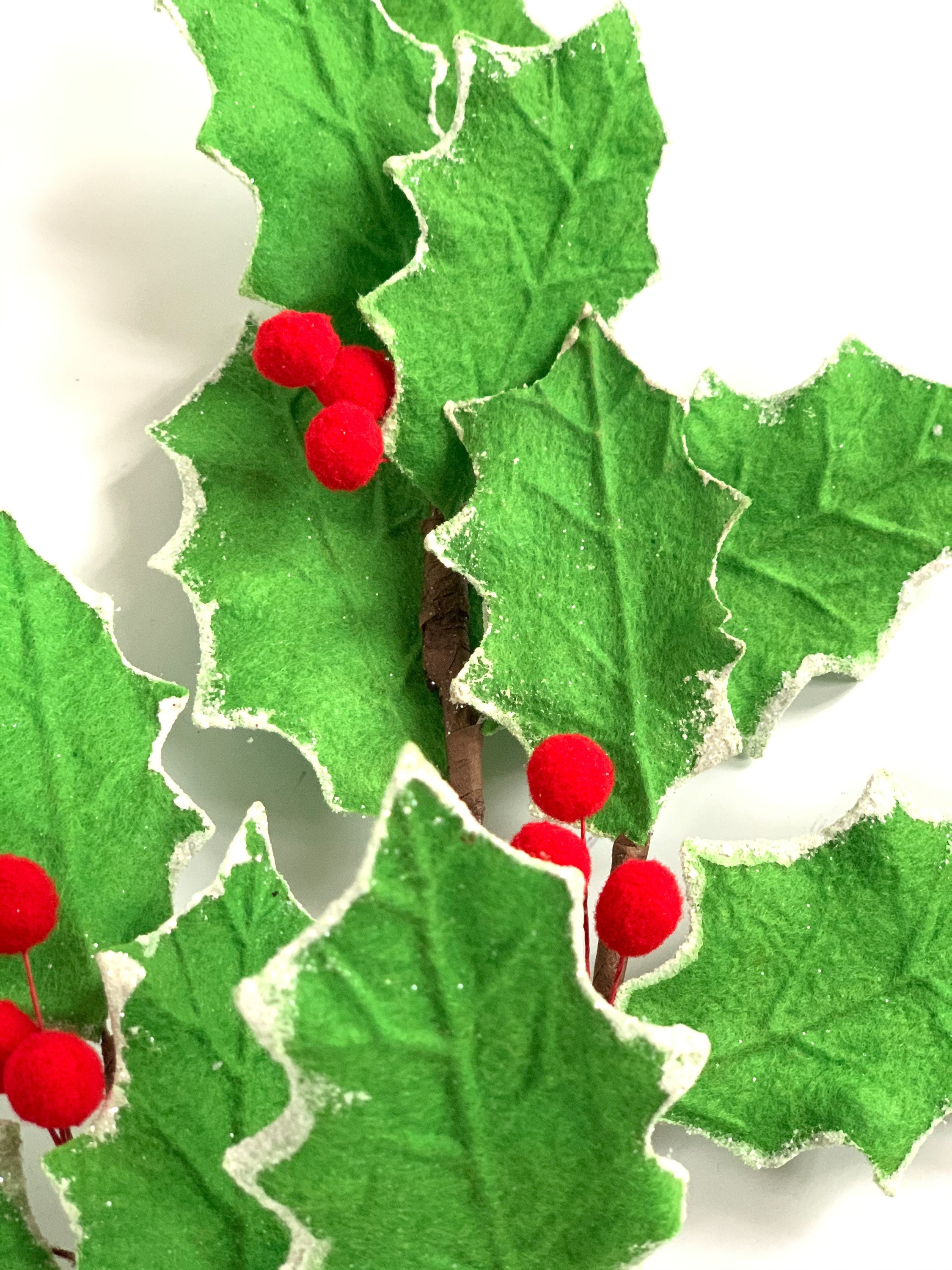 Holly Berry Felt Pick Christmas Pick Wreath Embellishment Etsy