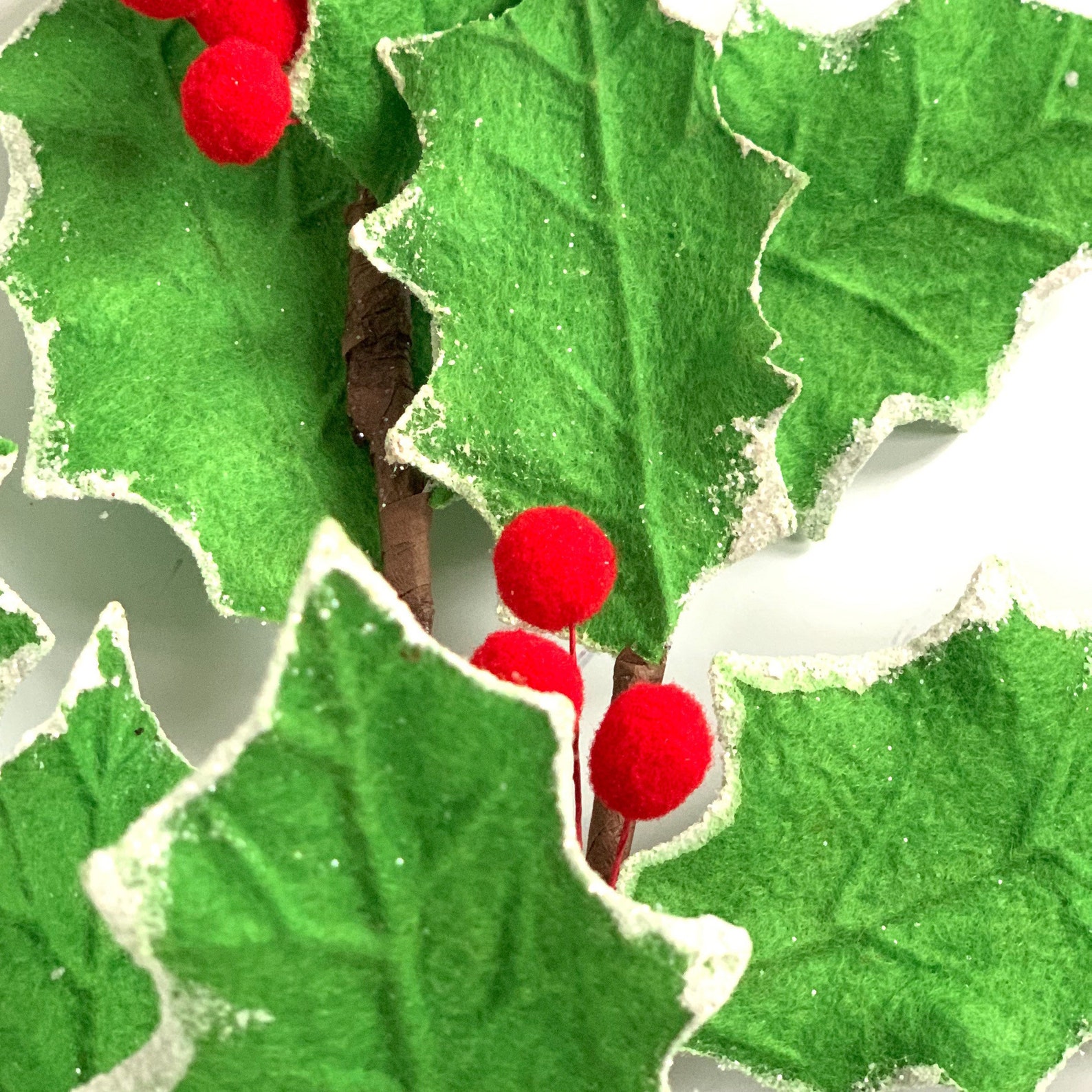 Holly Berry Felt Pick Christmas Pick Wreath Embellishment Etsy