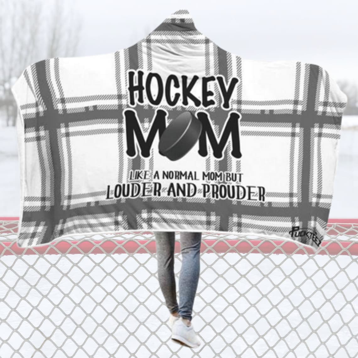 Custom Made Hockey Hooded Blanket, Hockey Mom Gift, Gift for Her, Rink
