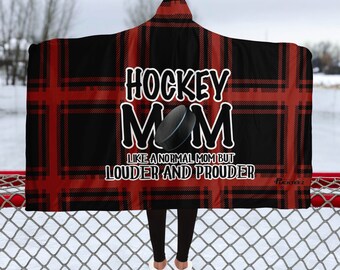 Hockeymamma Huvfilt, Rinkfilt, Hockeypresent, Buffalo Rutig, Överdimensionerad, Premium Sherpa, Fleece