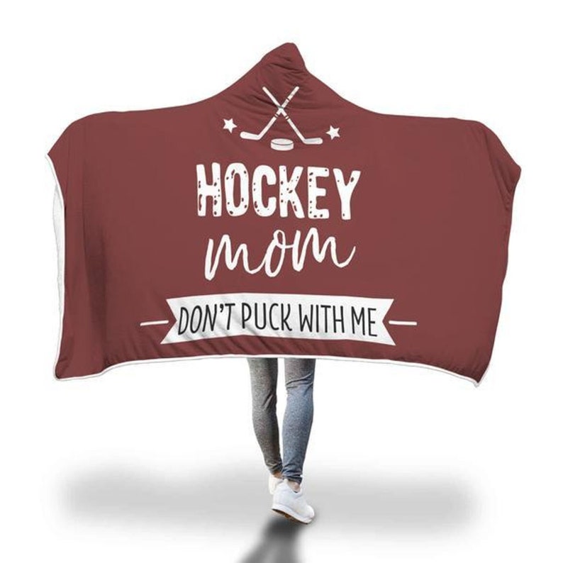 Hockey Hooded Blanket, Hockey Mom Gift, Rink Blanket, Gift for Her