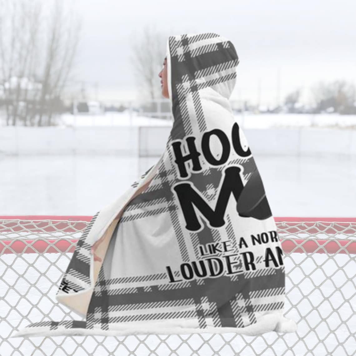 Custom Made Hockey Hooded Blanket, Hockey Mom Gift, Gift for Her, Rink