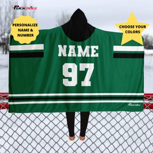 Comfy Sherpa Blanket for Hockey Mom, Personalized Hockey Hooded Blanket, Cozy Fleece Blanket,  Rink Blanket, Stadium Blanket, Hockey Gift