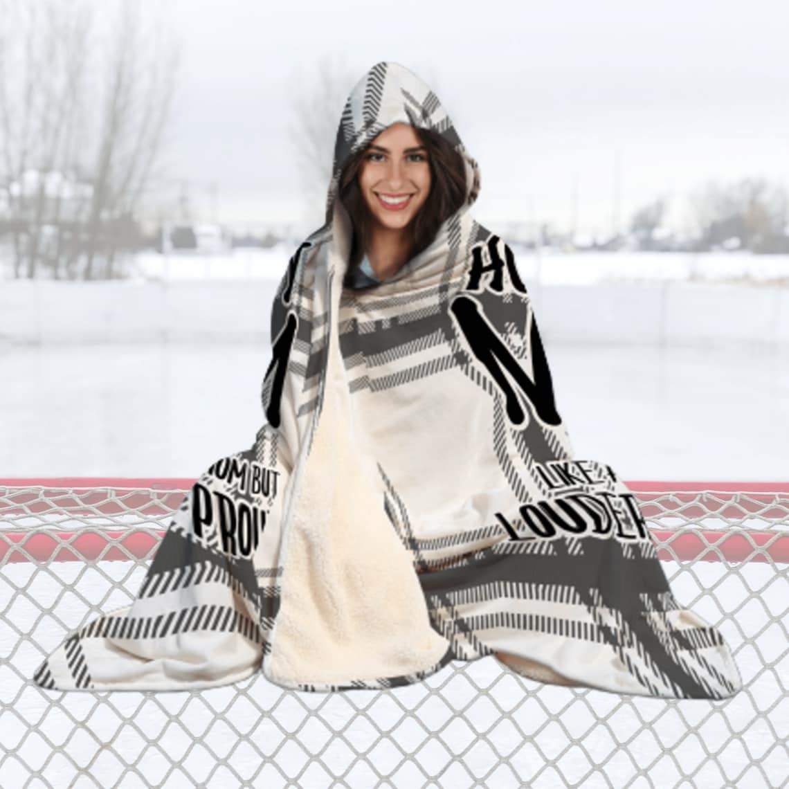 Custom Made Hockey Hooded Blanket, Hockey Mom Gift, Gift for Her, Rink