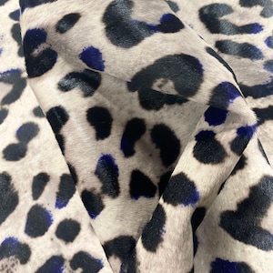 Leopard Print Pony Calfskin Hair On Leather Hides | Genuine Animal Print Ponyskin Leather | Cavalino Calfskin For Crafts | Gift | DIY |