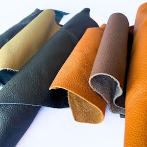 Retales de artículos de cuero de mayor tamaño / Piezas de cuero de colores mixtos de 1,4 mm a 1,8 mm / 3,5 oz a 4,5 oz / Retales de cuero de mayor tamaño / Láminas de cuero para bricolaje