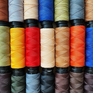 Hilo SLAM Italiano 1 mm / Hilo trenzado encerado 100% poliéster / Hilo para coser cuero / Hilo para coser zapatos, bolsos, accesorios /
