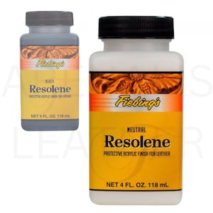 Fiebing&#39;s Acrylic Resolene 4 oz/118 ml | Fiebings Acrylic Resolene Neutral and Black | Top Finish for Leather | Leather Finishing Varnish