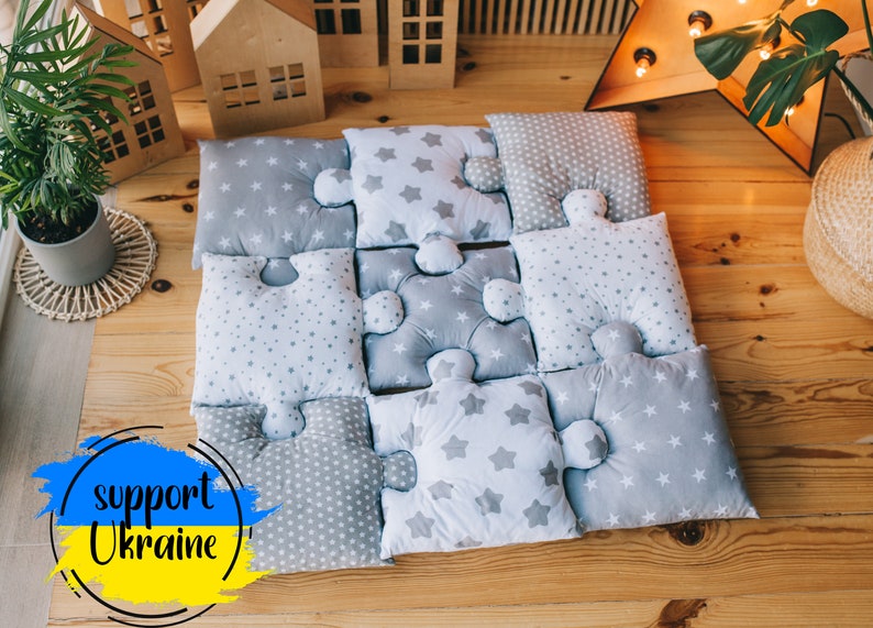 Baby Playmat with Star. Puzzle floor pillows 