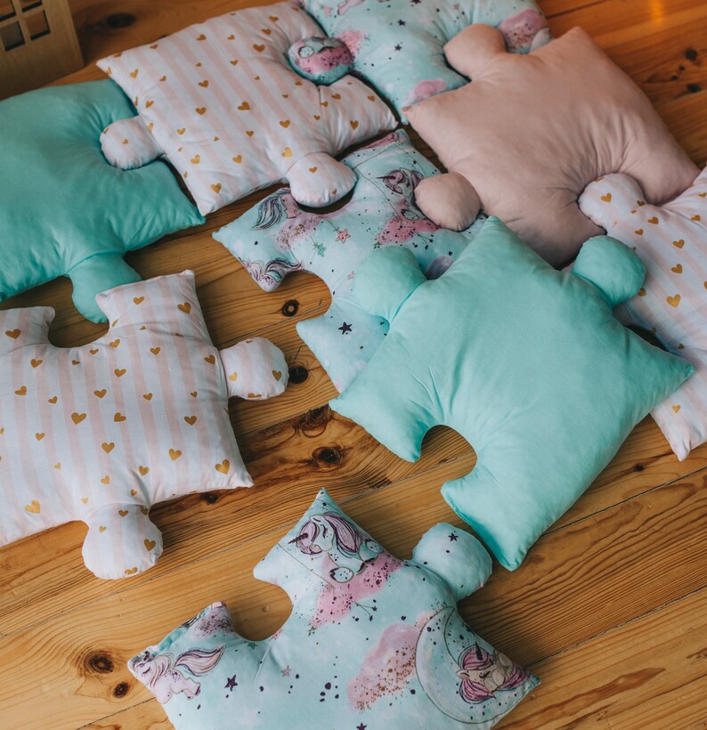 Puzzle Baby Play Mat With Unicorn Etsy