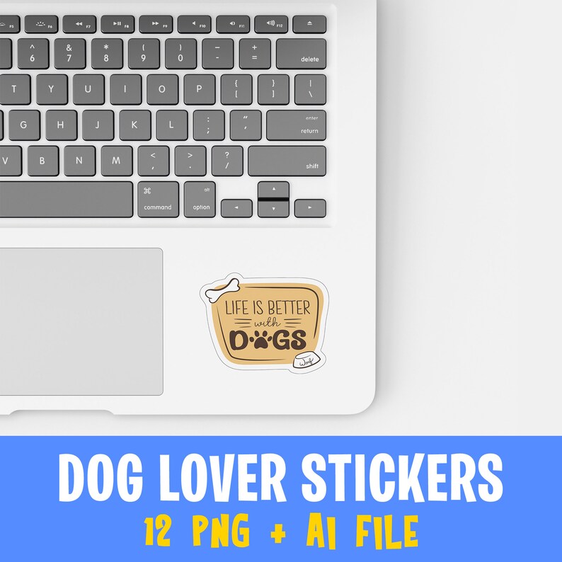 Dog Lover Bundle, Printable Digital PNG Sticker Sheet, 12 Different ...
