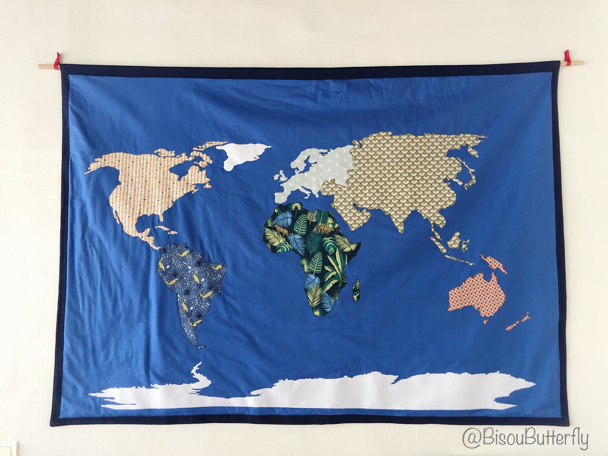 Suspension Murale Carte Du Monde 180x120cm