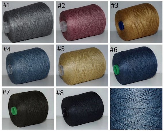 100 grams 100% Linen, 1300 m per 100 grams, Italian Fine Yarn, yarn on cone, per 100 grams, Hand Knitting, Machine Knitting, Cone Yarn