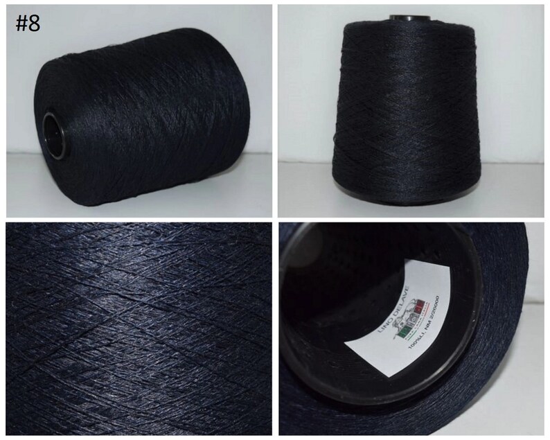 May include: A spool of dark blue thread with a white label that reads "LIFICI DEL SAVE" and "MADE IN ITALY" in black text.