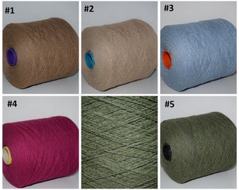 100 grams Cashmere/Merino Extrafine Supergeelong 30/70 %, 750 m per 100 grams, Italian Fine Yarn, yarn on cone, Knitting, Cone Yarn