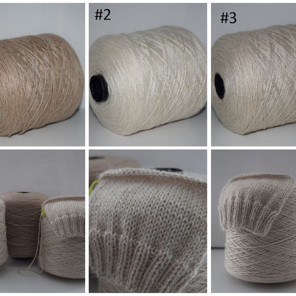 100 grams Lama Soft Baby, Soft Kid Mohair, Silk, 40/40/20% , Italian Fine Yarn, yarn on cone, Cone Yarn, per 100 grams, Knitting