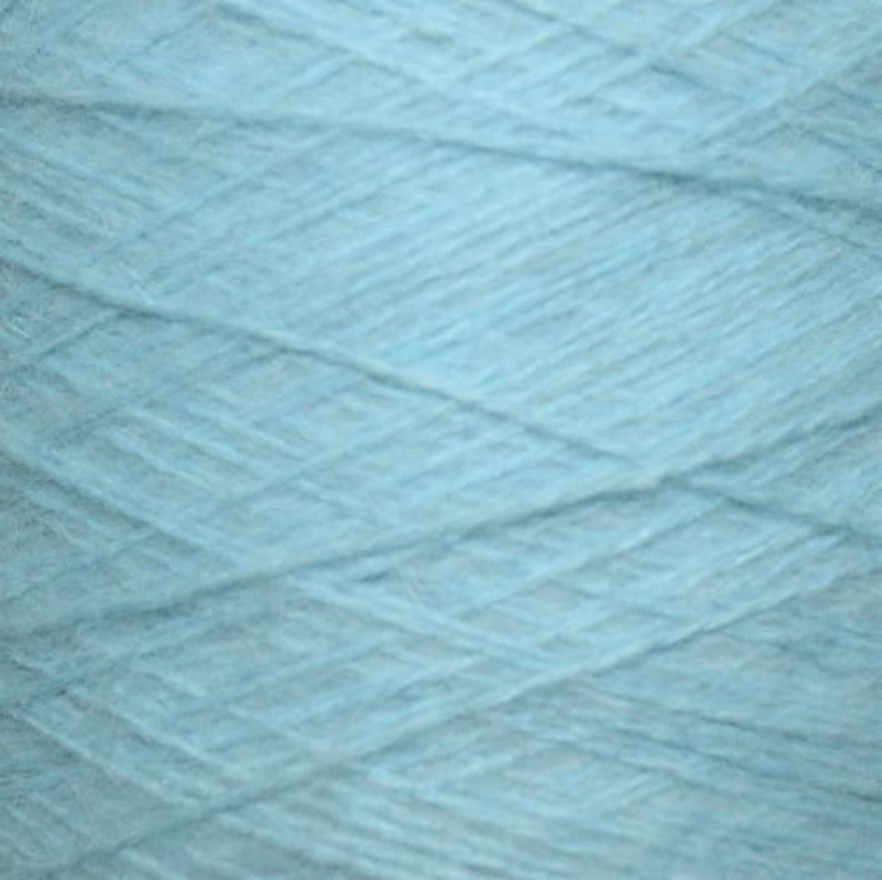 May include: A skein of light blue yarn.