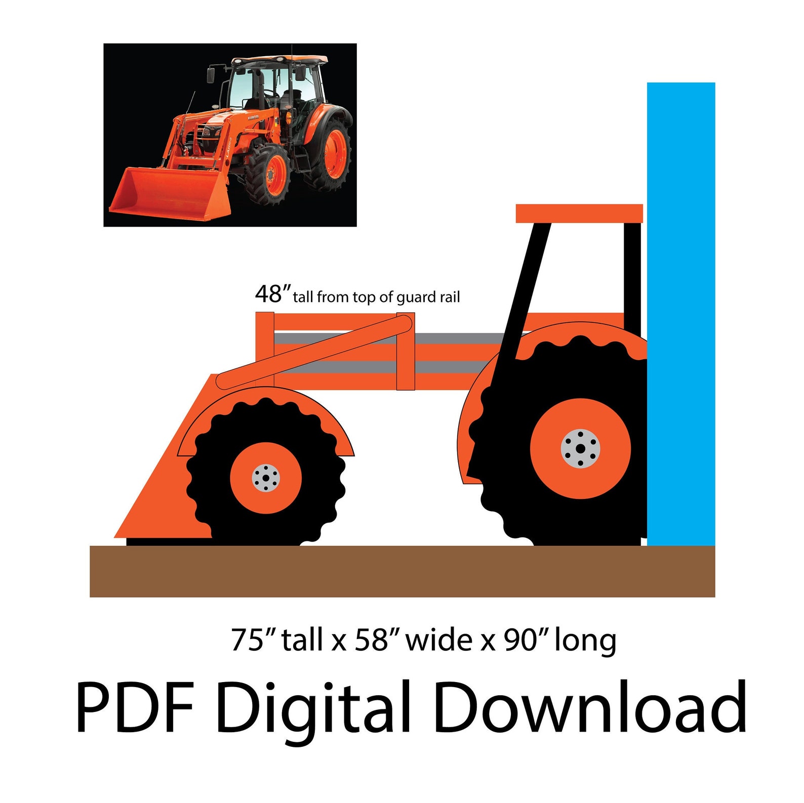 Tractor Bed Loft Twin Mattress PDF DIY KIT Etsy