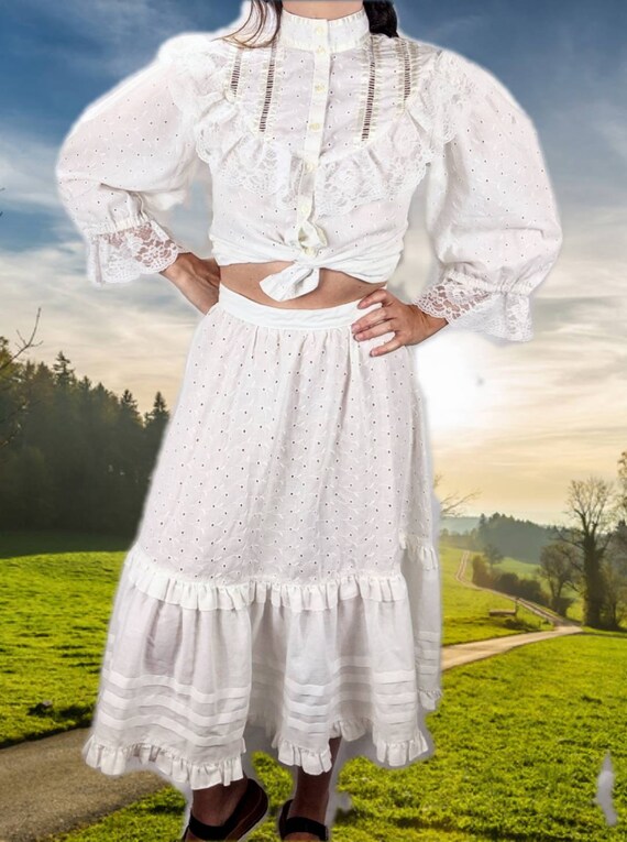 Gunnies by gunne sax Vintage 80s 70s dress skirt s