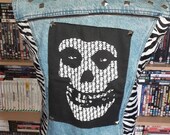 Fiend Club Vintage Custom Cut Off Punk Horror Denim Jacket