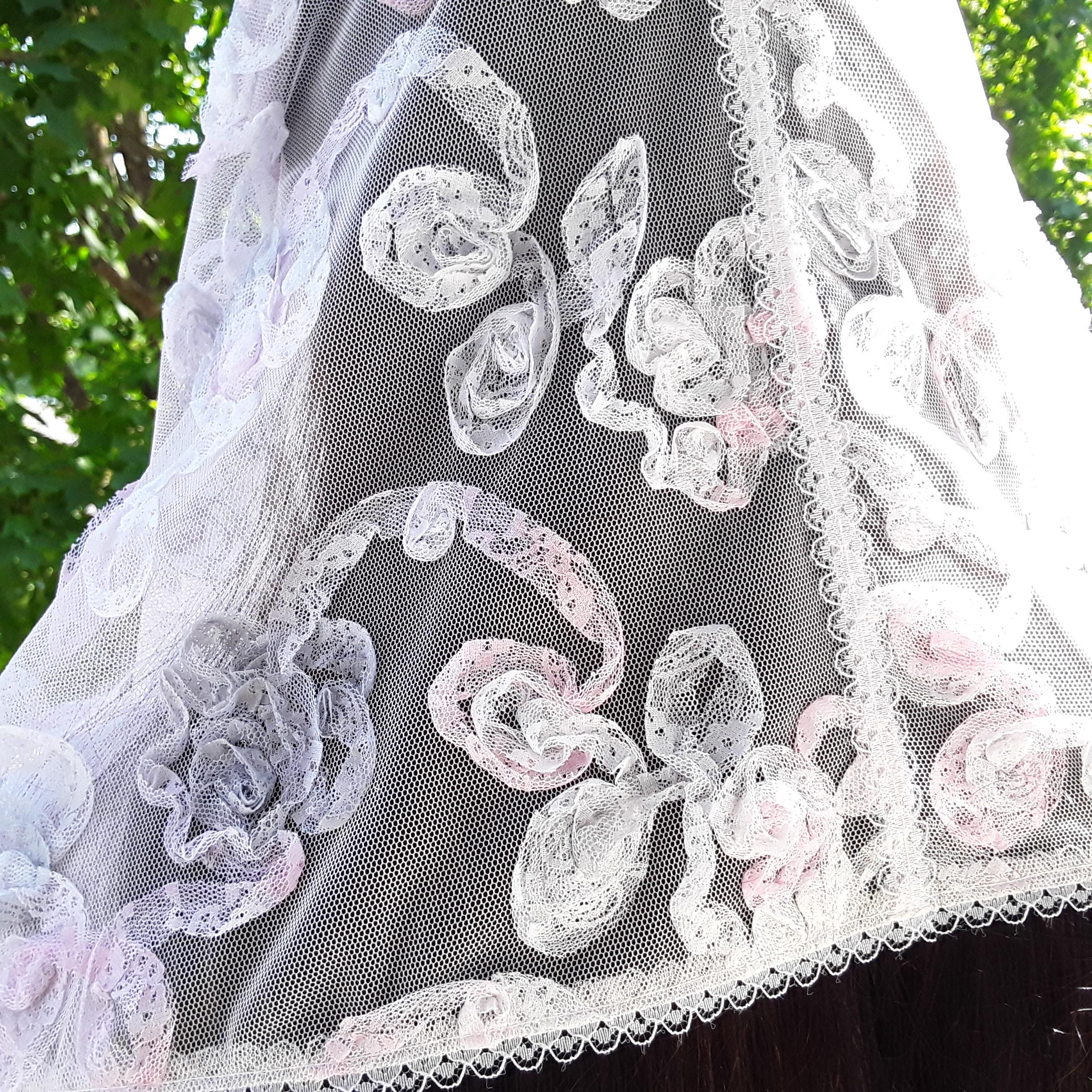 thumbnail image 2 of TEWAX Lace Mantilla Infinity Veil Beautiful Floral Design Head Covering For Women Girls Catholic Church Veils For Chapels 2 of 14