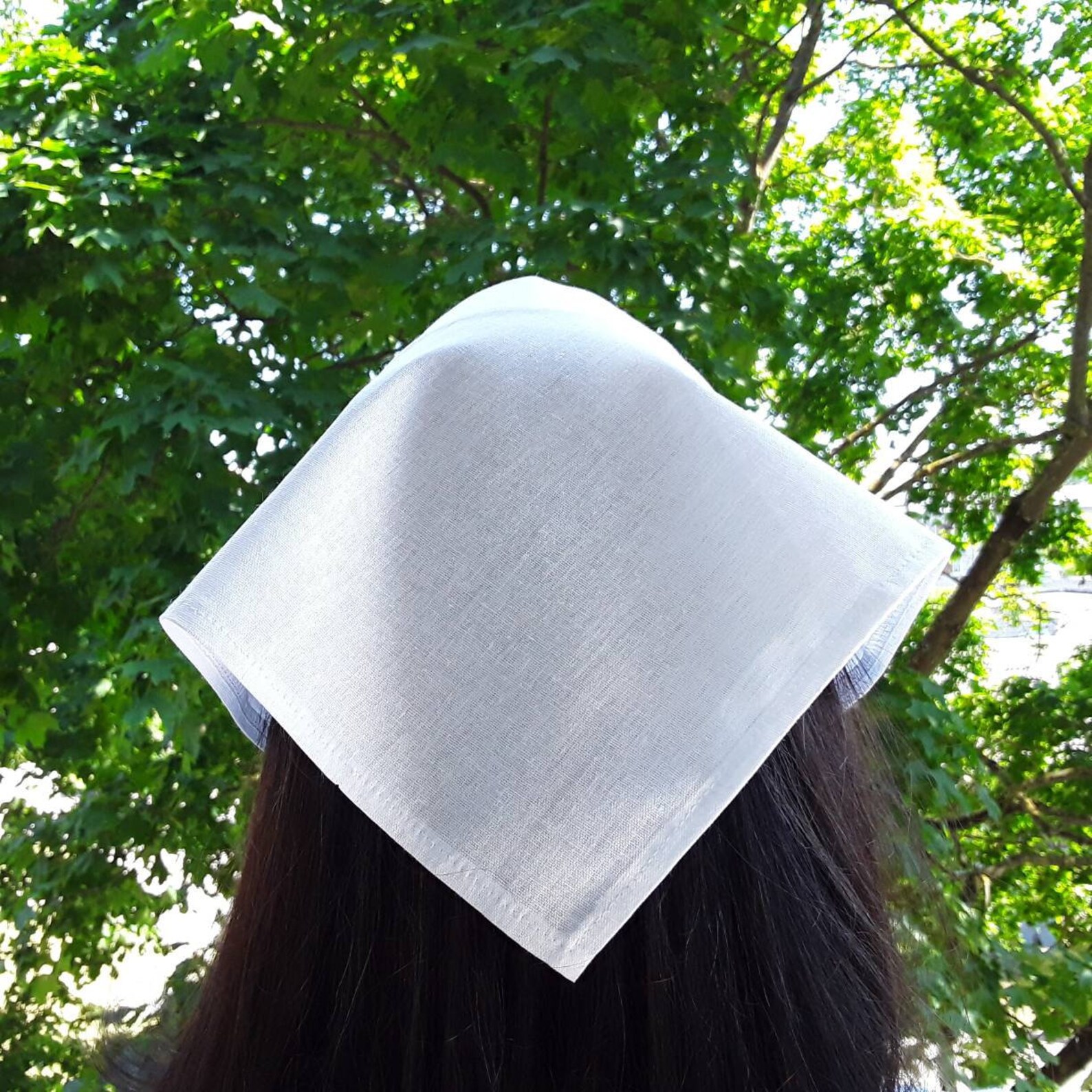 Handgefertigte Chapel Mantilla - Spitzen Kopfschleier 40cm