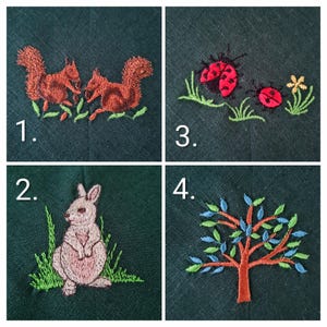Embroidered Linen Hair Bandana: Woodland, Fairy, Mori Kei Style, Triangle Headscarf, Dog & Owner Gift