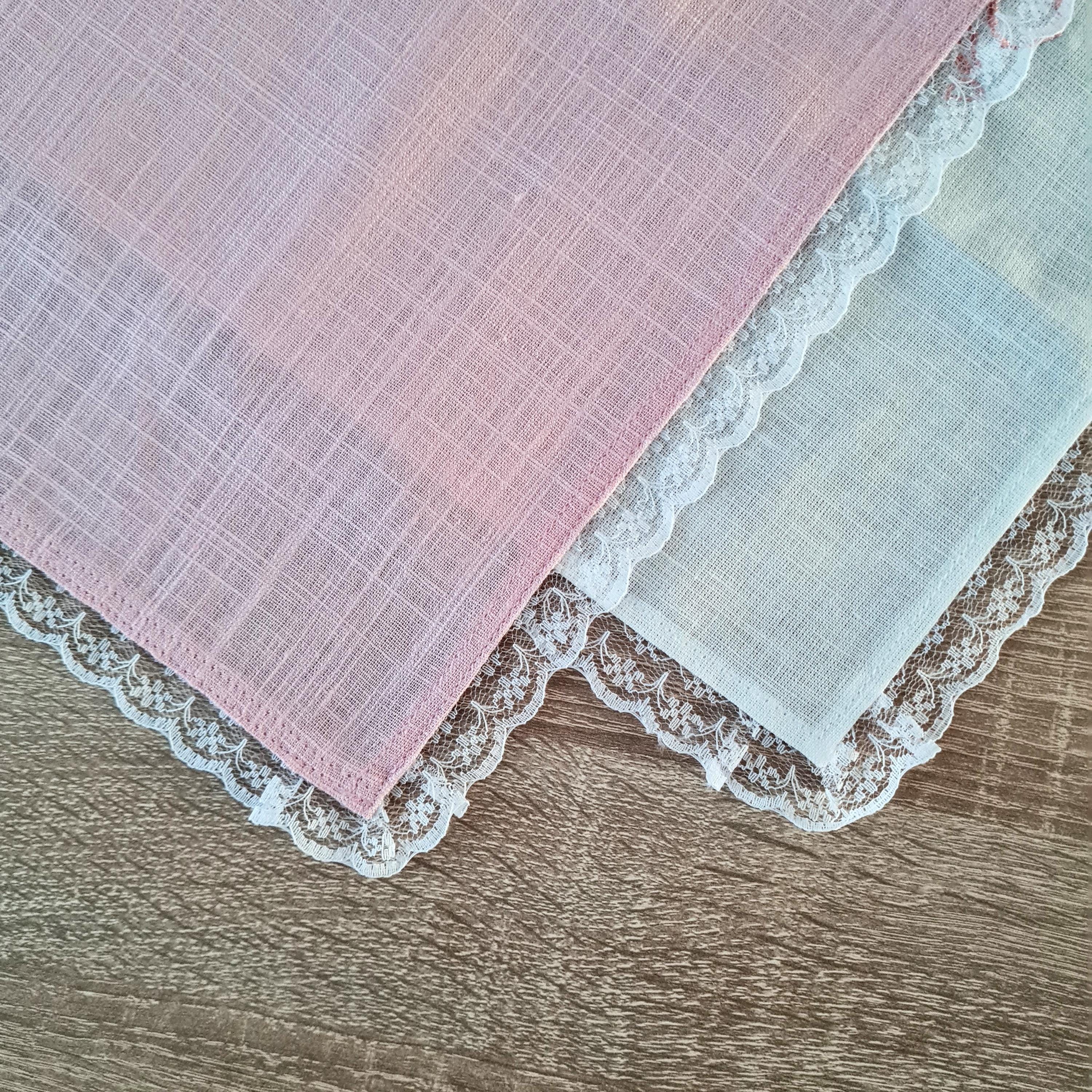 Linen Hair Bandana Headscarf Lace/ Triangle White Hair Scarf