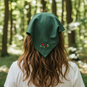 Besticktes Marienkäfer-Haarband aus Baumwolle: Feenhafter Grunge-Kopftuch mit Bändern, verspielter Look