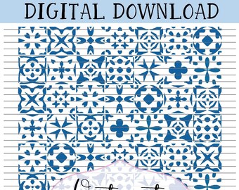 DIGITAL Portuguese Tile Stencil, Cookie Stencil, SVG, PNG, Digital Download, Cutting File