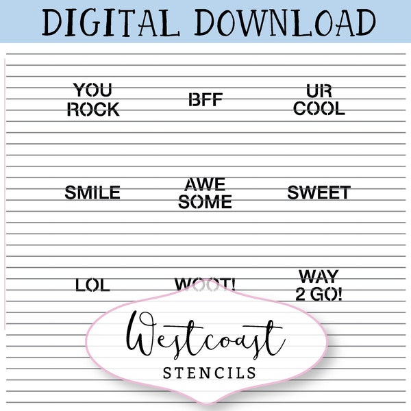 DIGITAL Kid Friendly Conversation Hearts Stencil, Convo Hearts, Valentine's Day, Cookie Stencil, SVG, PNG, Digital Download, Cutting File