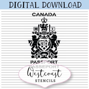 Canadian Passport Stencil Cookie Stencil DIGITAL File SVG PNG Digital Stencil Download for Cricut Silhouette Laser Cutter