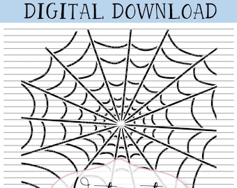 Spider Web Stencil SVG, Spiderweb SVG, Cute Halloween PNG, Digital Download