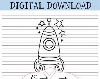 DIGITAL PYO Spaceship Stencil, Cookie Stencil, svg, png, Digital Download, Cutting File