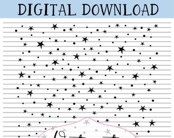 DIGITAL Star Confetti Stencil, Cookie Stencil, SVG, PNG, Téléchargement numérique, Fichier de coupe