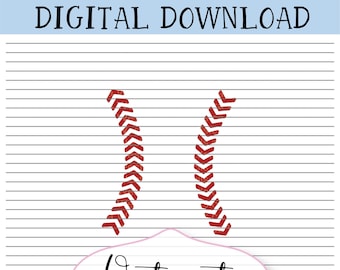 DIGITAL Baseball Stitch Stencil, Cookie Stencil, SVG, PNG, Digital Download, Cutting File