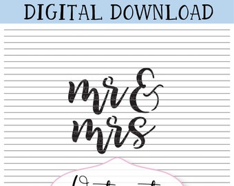 Mr & Mrs stencil stijl 2 cookie stencil digitaal bestand SVG PNG digitale stencil downloaden voor Cricut silhouet lasersnijder