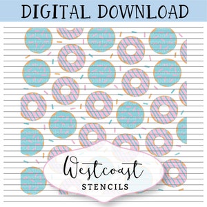 Donut Pattern Stencil 3 piece Cookie Stencil DIGITAL File SVG PNG Digital Stencil Download for Cricut Silhouette Laser Cutter